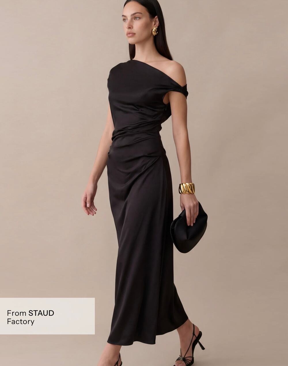New O.P.T few Moda Ciela black satin dress size 8